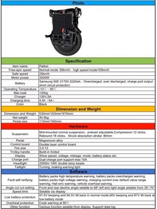 LeaperKim <span class=keywords><strong>Veteran</strong></span> <span class=keywords><strong>Patton</strong></span> 126V 2220Wh Batterie 3000W Moteur 18 \ "Monocycle Électrique Smart Digital Vitesse Max 100 km/h - Product Image 6