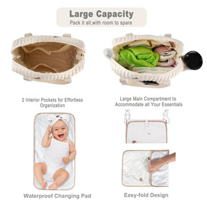 Bolsa <span class=keywords><strong>de</strong></span> pañales multifunción grande BSCI <span class=keywords><strong>de</strong></span> fábrica para mujer, bolsa <span class=keywords><strong>de</strong></span> viaje <span class=keywords><strong>de</strong></span> maternidad y bandolera <span class=keywords><strong>de</strong></span> pañales para bebés - Product Image 3