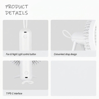 Ventilateur personnel portable électrique à télécommande, 4 vitesses, USB/rechargeable, pour l'été et l'extérieur, mini