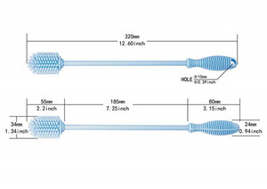 แปรงทำความสะอาดขวดซิลิโคนเกรดอาหารอเนกประสงค์ ปลอดสาร BPA ใช้ซ้ำได้ - Product Image 3