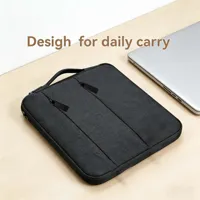 Housse pour ordinateur portable durable et portable de 13/14/15,6 pouces, résistante aux chocs, imperméable, en polyester, avec sangles noires