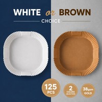 Papiers de cuisson jetables pour friteuse à air, carrés à coins arrondis, 7,9 pouces (8 pouces), 125 pièces, 2 couleurs au choix, vente en gros, Guangzhou