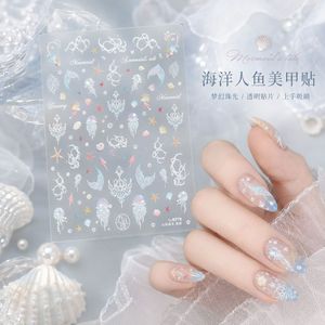 Adesivi per unghie Tomoni Jelly, ultra sottili, senza cuciture, scintillanti, stile Instagram, bestseller, decorazioni per unghie a tema oceano, effetto sognante, sirena marina - Product Image 3