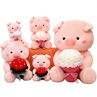 Boneka Babi Lucu Kartun Besar untuk Hari Valentine dengan Isian Kapas PP OEM/ODM Hadiah Anak untuk Perempuan Dekorasi Tempat Tidur Pernikahan