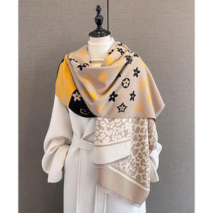 Écharpe longue en cachemire géométrique de luxe, nouvelle collection, pour femmes, hiver, chaude, épaisse, respirante, châle en pashmina, vente en gros - Product Image 2