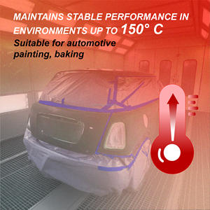 شريط لاصق تلقائي أزرق عالي اللصق لطلاء السيارات من جانب واحد مع ميزة مقاومة للحرارة من المصنع مباشرة - Product Image 5