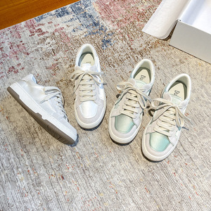 2026 Spring/Summer Collection Casual Sneakers for Women - White Sneakers with College Style and <b>Training</b> Theme - Product Image 5