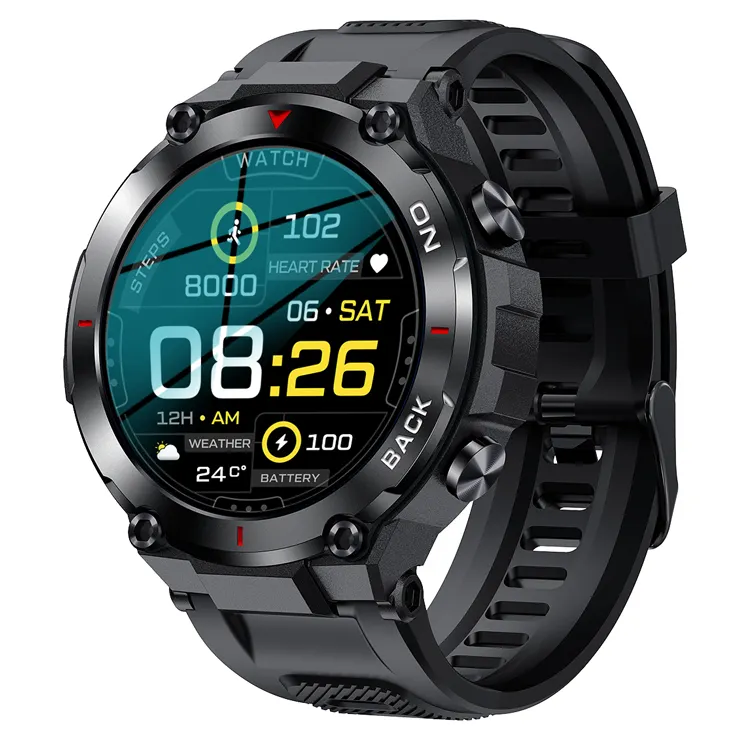 2023 Outdoor GPS Sport K37 Fitness Tracker 480mAh Großer Akku Reloj Smartwatch für Android IOS Men 1.32 "Smartwatch
