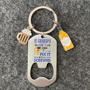 Ouvre-bouteille homme impression UV en acier inoxydable et <span class=keywords><strong>porte</strong></span>-clés de bouteille de bière <span class=keywords><strong>porte</strong></span>-clés de cadeau de fête des pères - Product Image 4