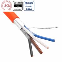 Kabel alarm kebakaran tahan api CAT 3 konduktor tembaga solid/berpilin 1,5mm 2 inti PH120 untuk detektor asap
