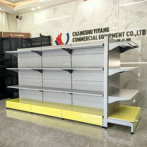 כבד מחורר בחזרה אור ירוק מדפים סופרמרקט מדפים גונדולה מתכת יצרן מדפים - Product Image 1