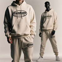 Ensemble de survêtement unisexe de luxe pour homme, coupe ample, avec logo personnalisé imprimé, pantalon large et sweat à capuche – Fabricant