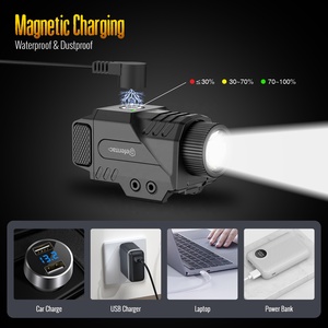Lampe torche tactique MSH Combo DF-1062D rechargeable par USB, polymère multifonctionnel, lumière de sécurité 6X - Product Image 4