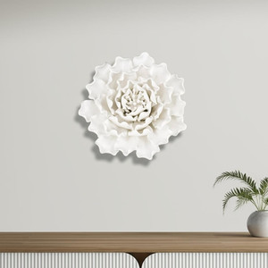 HMS 6 \ "Off-White ceramica fiore scultura dimensionale per la parete accenti di Design appeso - Product Image 5