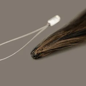 Dark Brown Invisible Feathers Tip Hair Extensions Hand Tied Russian Hair H6 Feathers Hair Extension Brown