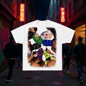 Camiseta Gráfica Oversize para Mujer, Cuello Redondo, Manga Corta, Estampado Digital, 100% Algodón Jersey, Estilo Streetwear Y2K - Product Image 2