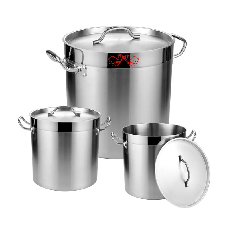 DF trading house 304 stainless steel stock pot induction bottom soup bucket 05 style soup pot for restaurant water container