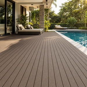 Tarima de WPC con Relieve 3D, Resistente a las Grietas, con Sistema de Bloqueo Doble, Tablón de Madera Compuesta para Piscinas Exteriores - Product Image 4