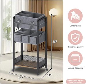 2IN1 Séparateurs détachables Nursery Rolling Storage Cart Newborn Essentials <span class=keywords><strong>Table</strong></span> <span class=keywords><strong>à</strong></span> <span class=keywords><strong>langer</strong></span> Organisateur Baby Bedroom School Bathroom - Product Image 6