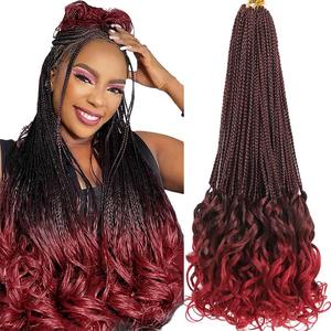 Trenzas de Ganchillo Estilo Francés <span class=keywords><strong>con</strong></span> Puntas Onduladas, Rizo Español en Espiral, Onda Suelta, Fibra Sintética de Alta Temperatura para Peinado - Product Image 2
