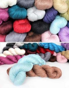 โลตัสไหมแคชเมียร์ลูกไม้น้ำหนัก55% ไหม45% เส้นด้ายไหมสีราคาเส้นด้ายแคชเมียร์ผสม - Product Image 5