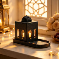 Porte-bougie LED en forme de mosquée, tendance du moment, décoration de bureau, ornement de table islamique musulman pour l'Aïd Moubarak