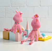 Jouet en peluche pieuvre rose très populaire pour animaux de compagnie, jouet personnalisé pour chien et chat, jouet en peluche pieuvre rembourré