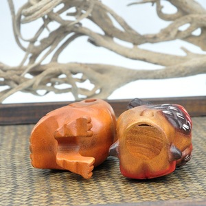 Instrument en bois vintage hibou artisanat drôle enfants sifflet jouet divers endroits hibou en bois artisanat décoration - Product Image 3