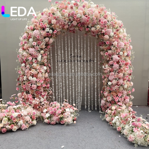 ซุ้มดอกไม้แต่งงานทรงกลมสองด้าน LEDA โรแมนติก ประดับด้วยกุหลาบสีชมพูและดอกยิปโซฟิลลา - Product Image 3