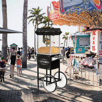 YUHE Nueva Máquina Eléctrica Pequeña para Hacer Palomitas de Maíz con Carrito, Uso en Panadería, 1400W, Capacidad de 8 Oz, Bajo Ruido, Fácil Operación, 220V, Enchufe Estadounidense, 1 Año de Garantía