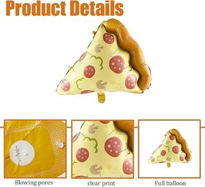 Pizza Slice Foil <b>Balloons</b>, Shiny Metallic <b>Balloons</b> for Pizza Night & Food Festival Party <b>Decor</b> - Product Image 5
