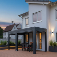 Pergola moderne en aluminium durable et écologique avec système de drainage intégré, résistante aux intempéries pour jardin
