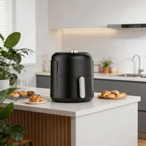 Friteuse à air électrique en plastique 2,6 L, contrôle manuel, carrée, 1000 W, efficacité énergétique, cuisson rapide, pot antiadhésif réglable - Product Image 4
