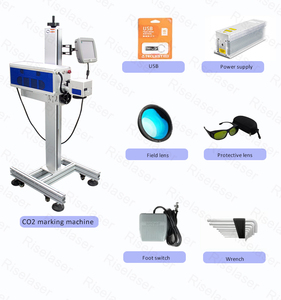 Dây chuyền sản xuất bay 30 Wát CO2 <span class=keywords><strong>Laser</strong></span> đánh dấu máy thời hạn sử dụng mã hàng loạt máy in <span class=keywords><strong>laser</strong></span> cho túi nhựa Cáp dây Chai PET - Product Image 6