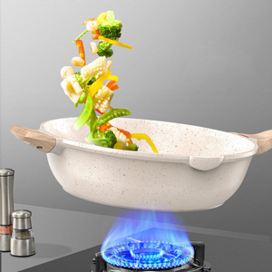 Sartenes de Chef saludables no tóxicas sin PFAS, sartén <span class=keywords><strong>Wok</strong></span> compatible con inducción con mango resistente al calor, sartén de cerámica antiadherente - Product Image 4