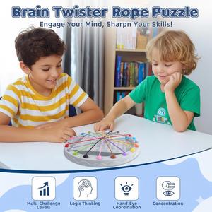 Jeu de société magnétique <span class=keywords><strong>2</strong></span> en <span class=keywords><strong>1</strong></span> : Échecs et Puzzle Corde – Portable, Stratégie, Casse-tête pour Enfants, Adultes, Famille, Voyage, Logique et Amusement - Product Image 2