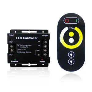 Variateur de lumière LED DC12V 24V bicolore radio fréquence coulissante télécommande tactile pour régler la luminosité contrôleur LED
