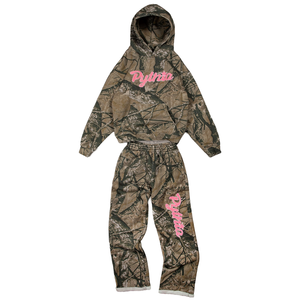 Conjunto de Chándal OEM Personalizado para Hombre, de Invierno, de Algodón Grueso, Estilo Urbano Oversize, con Efecto Desgastado, Lavado Ácido, Patchwork y Bordado 3D - Product Image 1