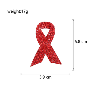 World AIDS Day Promotion Logo Pflege für AIDS Promotion Große rote Brosche Brust blume HIV Red Diamond Emblem Brosche - Product Image 6