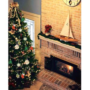 4 pièces d'ornements de Noël en bois brut, à personnaliser, en forme de tranches, de flocons de neige, de chaussettes et de formes d'<span class=keywords><strong>arbre</strong></span>, pour la décoration artisanale de l'<span class=keywords><strong>arbre</strong></span> de Noël - Product Image 5