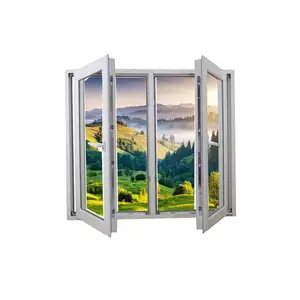 Jendela plastik Louver PVC ukuran kecil dekorasi kustom Prima untuk Villa Upvc Windows