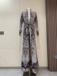 Abaya Tradizionale Musulmana di Dubai per Donne, Elegante Cardigan Plissettato, <span class=keywords><strong>Vestito</strong></span> <span class=keywords><strong>Etnico</strong></span>, Vendita all'Ingrosso, Taglie Grandi, in Poliestere - Product Image 4