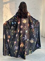 Ensemble Abaya élégant imprimé deux pièces avec cardigan kimono et foulard assorti, grande taille, robe islamique modeste, ensemble de robe bohème modeste