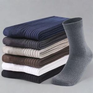 Men's Crew <b>Socks</b> Solid Color Vertical Stripes Sweat Absorbent Breathable Odor Control Casual Business <b>Socks</b> - Product Image 2