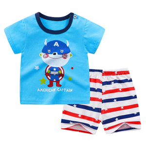 Ensemble de vêtements pour bébé garçon, été, 2 pièces, décontracté, 100% coton respirant, t-shirt à manches courtes - Product Image 2