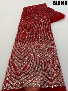 Supoo <span class=keywords><strong>Afrique</strong></span> Mode Noir Mixte Or Ombre Broderie Française Perlée Sequin Dentelle Tissu Perlé Dentelle Tissu De Luxe pour les Mariages - Product Image 6