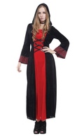 Halloween Vampire à capuche femmes robe femme assistant magicien robe fête Costume gothique maîtresse