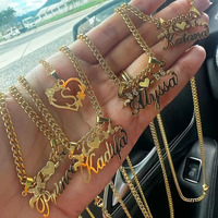 Collier ras du cou unisexe en acier inoxydable avec chaîne en bambou, lettres anglaises personnalisées, plaqué or véritable, motif floral gravé DIY