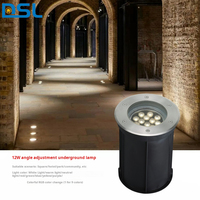 Projecteur LED extérieur étanche IP67 haute puissance à angle réglable pour aménagement paysager, encastrable au sol, intensité variable avec télécommande