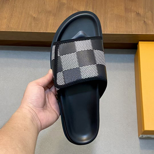 Chaussons décontractés pour hommes, vente chaude, design de créateur, noir, imprimé à carreaux classique, respirant, chaussons de sport de luxe pour une utilisation en extérieur - Product Image 4